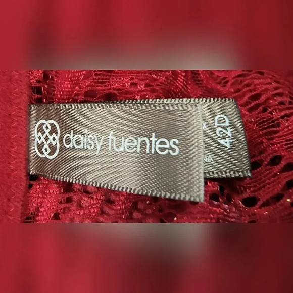 Daisy Fuentes Red Floral Lace Underwire Full Figure Push Up Bra, 42D, NWT - Picture 6 of 7